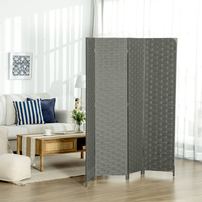 Indoor Wooden 4-Panel Room Divider Separator Screen, dimensions 159.5L x 169.5H x 1.6D cm