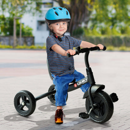 Kids Tricycle for Children 18 Months and Up with Bell Fenders Safety Wheel 79x50.5x58 cm Black