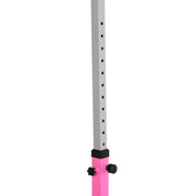 Kids Fixed Gymnastics Bar - 13 Levels Adjustable Height 92 to 150 cm - Pink Steel Solid Beech Wood