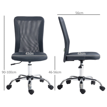 Ergonomic Office Chair Adjustable Height Manager Chair Chrome Base 360° Swivel Mesh Fabric Cover Dark Grey