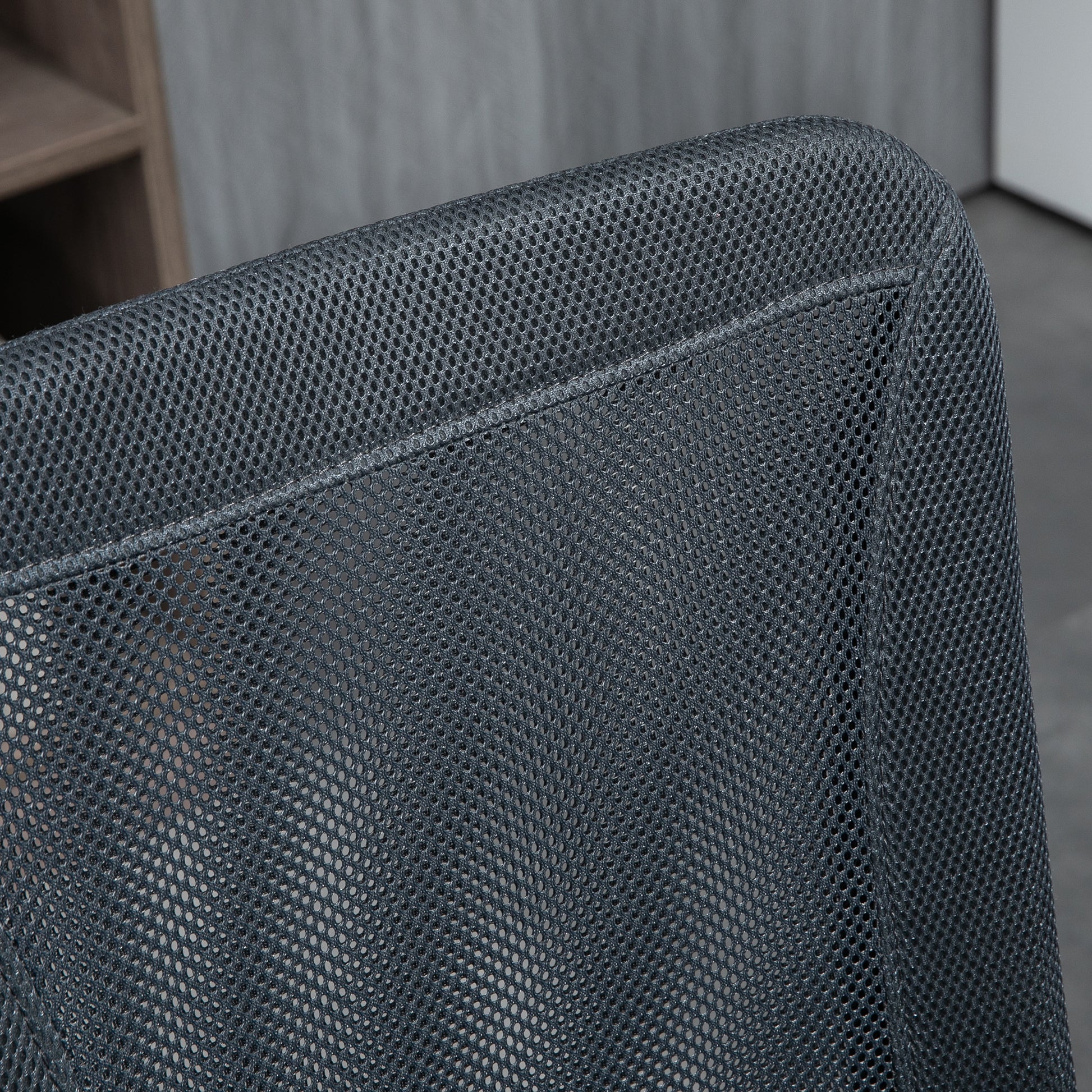 Ergonomic Office Chair Adjustable Height Manager Chair Chrome Base 360° Swivel Mesh Fabric Cover Dark Grey