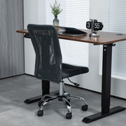 Ergonomic Office Chair Adjustable Height Manager Chair Chrome Base 360° Swivel Mesh Fabric Cover Dark Grey