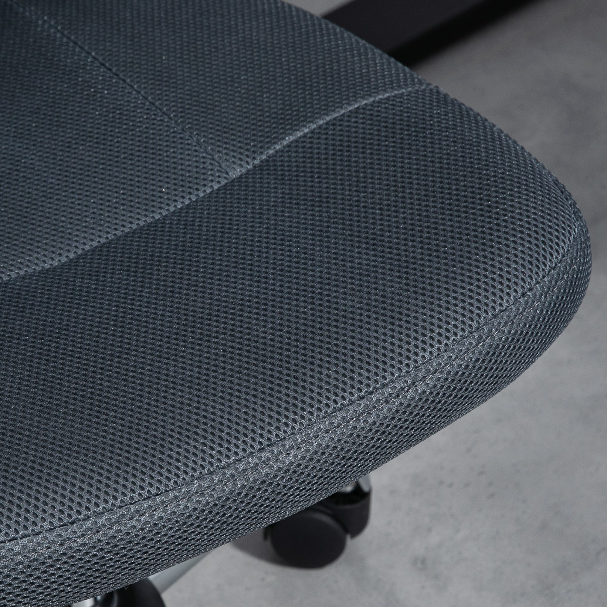 Ergonomic Office Chair Adjustable Height Manager Chair Chrome Base 360° Swivel Mesh Fabric Cover Dark Grey