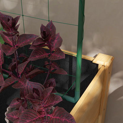 Raised Urban Garden with Lattice Elevated Planting Table Raised Planter for Climbing Vegetable Plants Flowers Load 300 kg 120x60x75 cm Natural