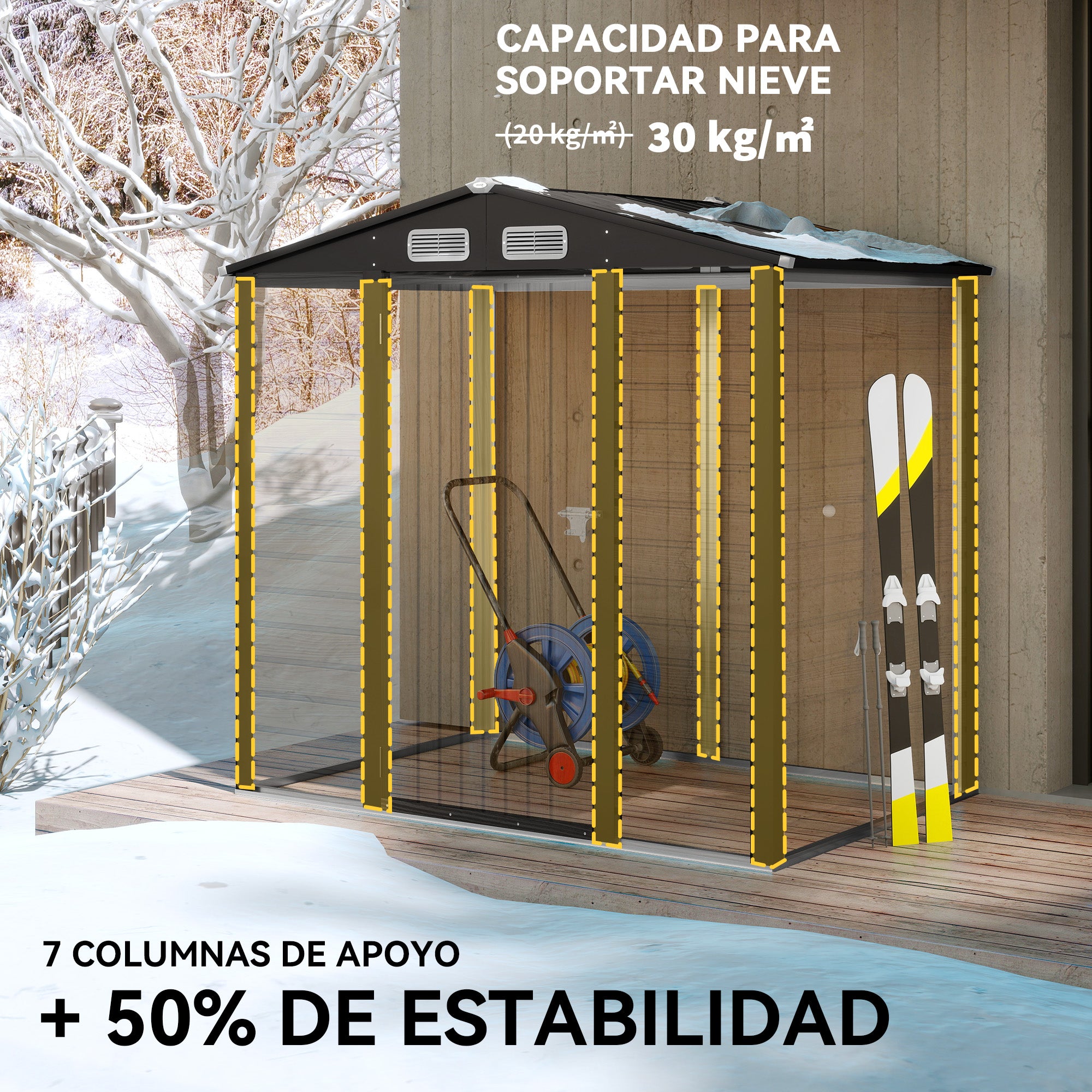 Garden Shed 190x131x188 cm Outdoor Tool House with 2 Ventilation Windows and Door for Patio Terrace Balcony Oak