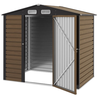 Garden Shed 190x131x188 cm Outdoor Tool House with 2 Ventilation Windows and Door for Patio Terrace Balcony Oak