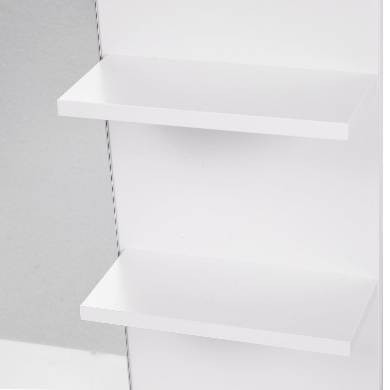 Bathroom Wall Mount Mirror with 3 Built-In Shelves 60x10x48 cm White
