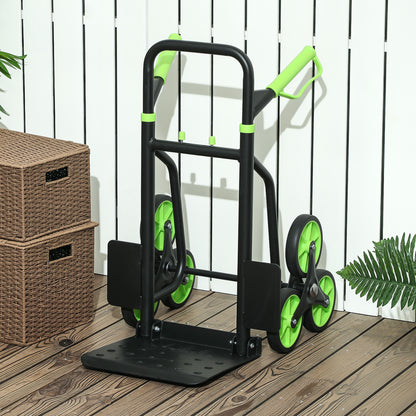 Folding Stair-Climber Hand Truck with Steel Frame, Max 120 kg (106.5 cm) – Moving Dolly for Home, Workshop, Storage, Green