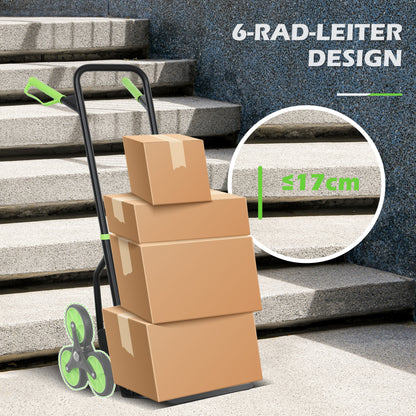 Folding Stair-Climber Hand Truck with Steel Frame, Max 120 kg (106.5 cm) – Moving Dolly for Home, Workshop, Storage, Green