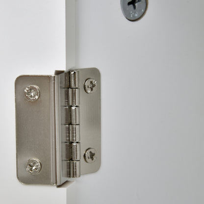 Bathroom Cabinet with Large Storage Mirror Wall Mounted Cabinet with Adjustable Interior Shelf and Open Shelves 60x18x63 cm White