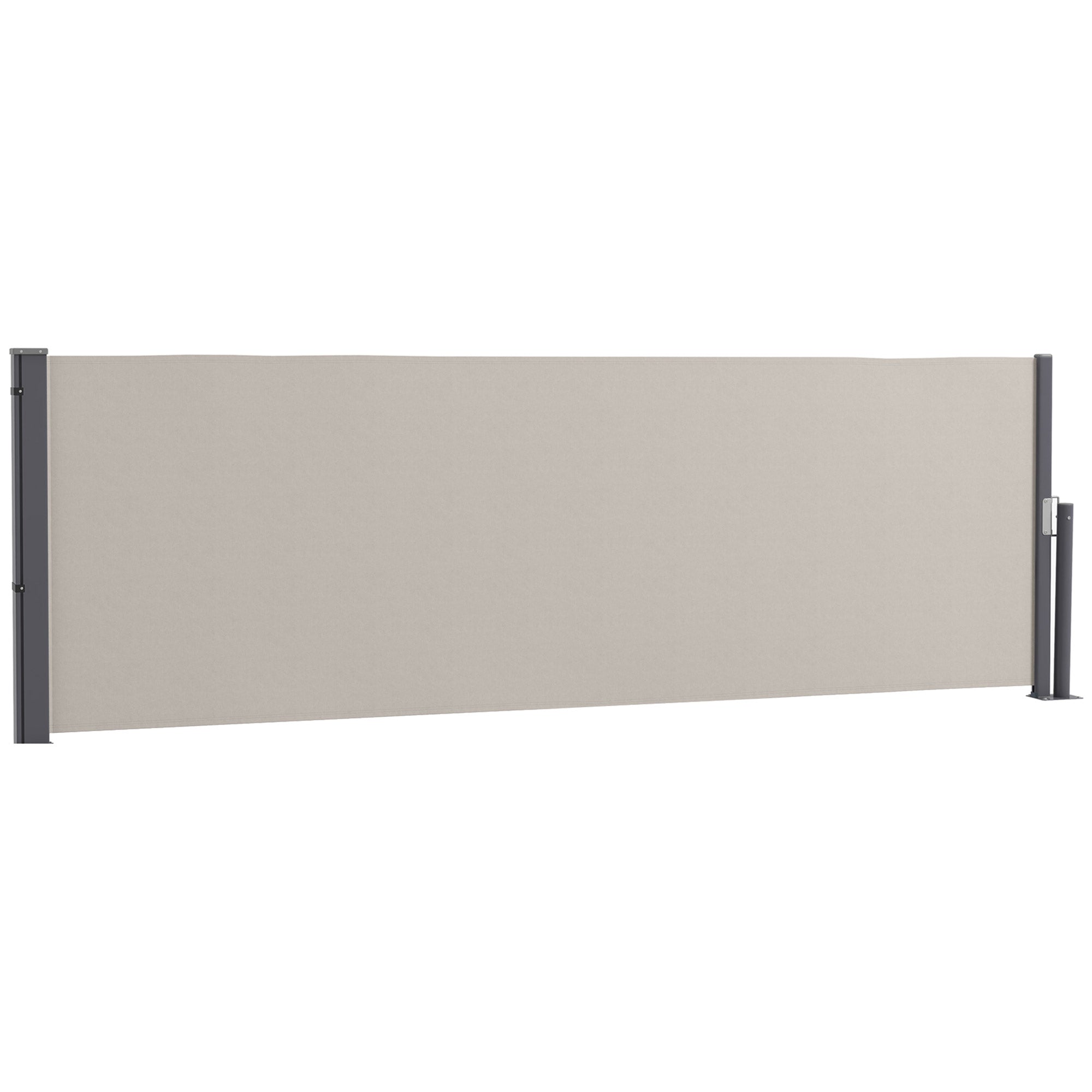 Retractable Side Awning Privacy Screen with Wall Mount Steel Box Waterproof Side Wall Awning Wind Protection Sun Protection 300 x 100cm for Balcony Terrace Garden Gray