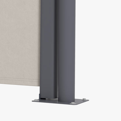 Retractable Side Awning Privacy Screen with Wall Mount Steel Box Waterproof Side Wall Awning Wind Protection Sun Protection 300 x 100cm for Balcony Terrace Garden Gray