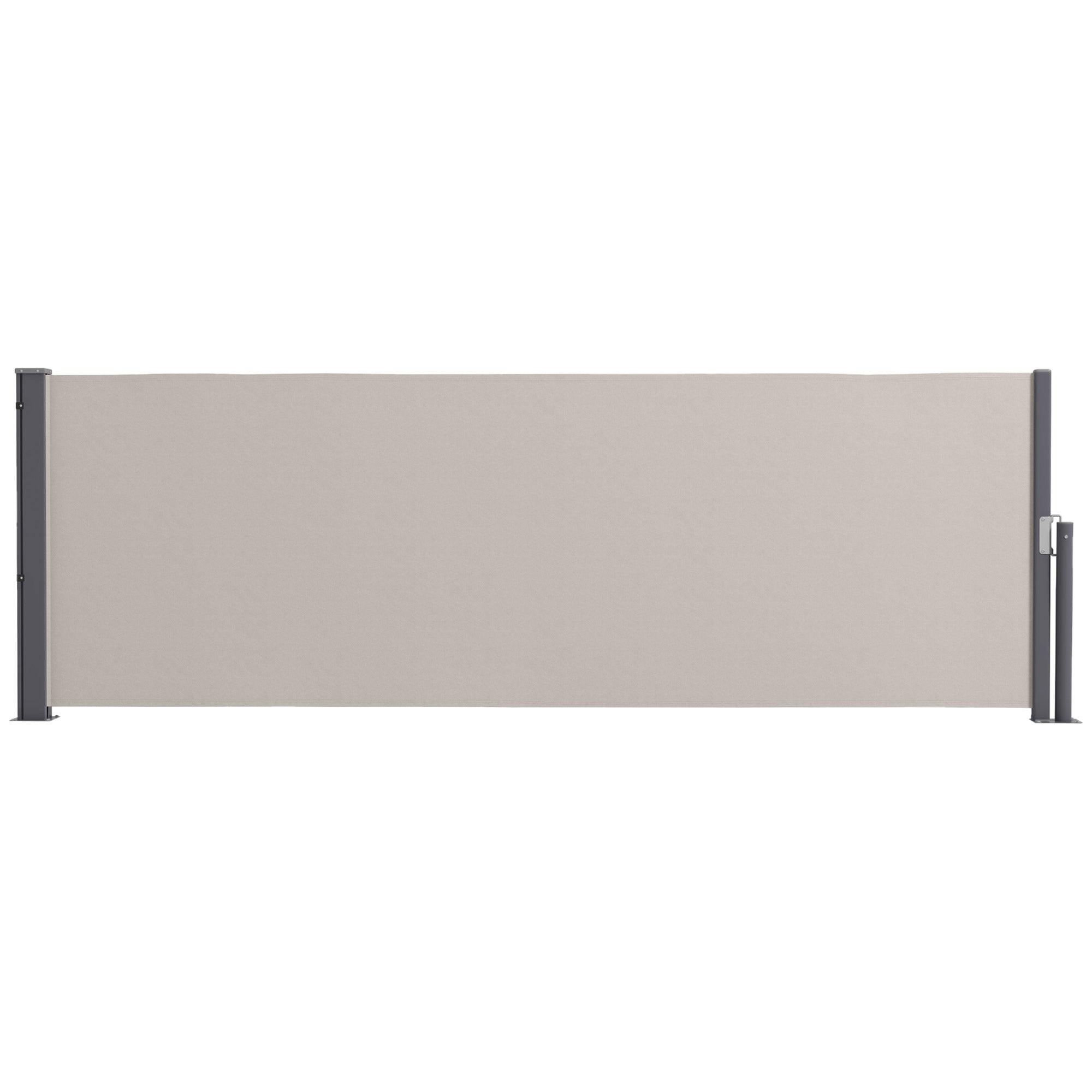 Retractable Side Awning Privacy Screen with Wall Mount Steel Box Waterproof Side Wall Awning Wind Protection Sun Protection 300 x 100cm for Balcony Terrace Garden Gray