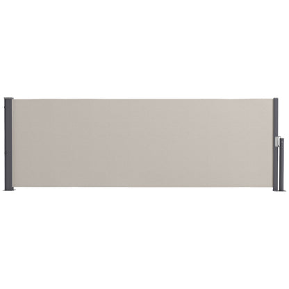 Retractable Side Awning Privacy Screen with Wall Mount Steel Box Waterproof Side Wall Awning Wind Protection Sun Protection 300 x 100cm for Balcony Terrace Garden Gray