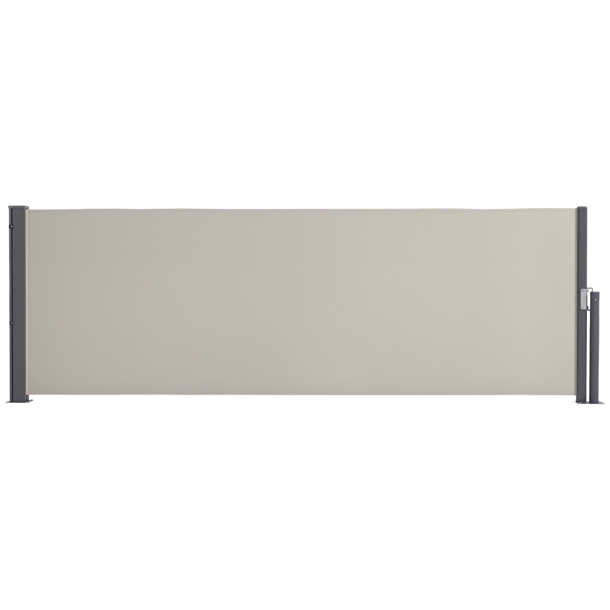 Retractable Side Awning Privacy Screen with Wall Mount Steel Box Waterproof Side Wall Awning Wind Protection Sun Protection 300 x 100cm for Balcony Terrace Garden Gray