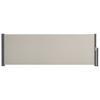 Retractable Side Awning Privacy Screen with Wall Mount Steel Box Waterproof Side Wall Awning Wind Protection Sun Protection 300 x 100cm for Balcony Terrace Garden Gray