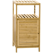 Bathroom Cabinet Bathroom Cabinet with Open Compartment, Side Cabinet with Anti-Tip Device, Storage Cabinet for Bathroom, Bamboo, Natural, 33 x 35.5 x 67 cm