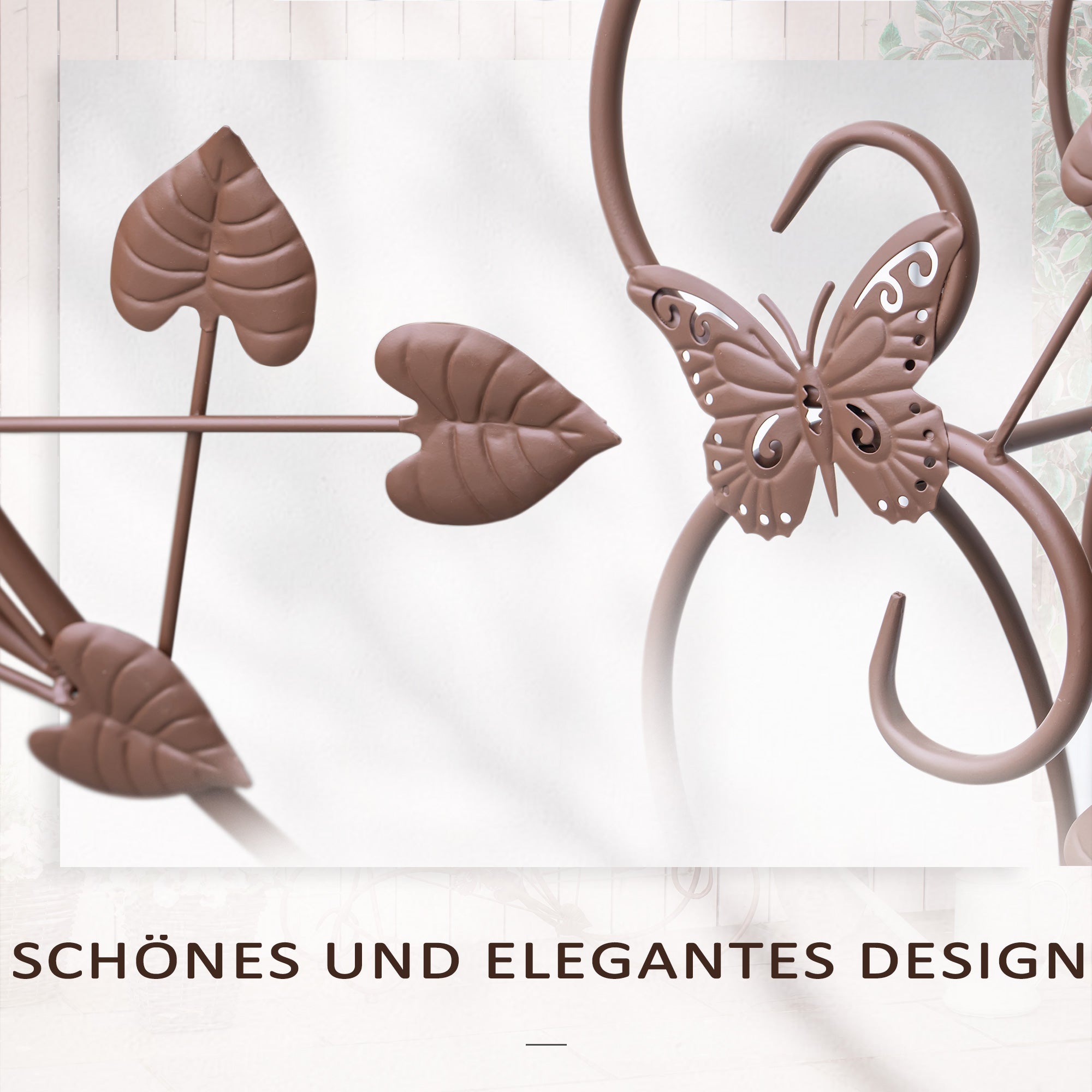 Flower Stand, Plant Stand, Three-Tier Flower Stand, Flower Step in French Style, Plant Stand, Metal, Bronze, 76 x 27 x 67 cm