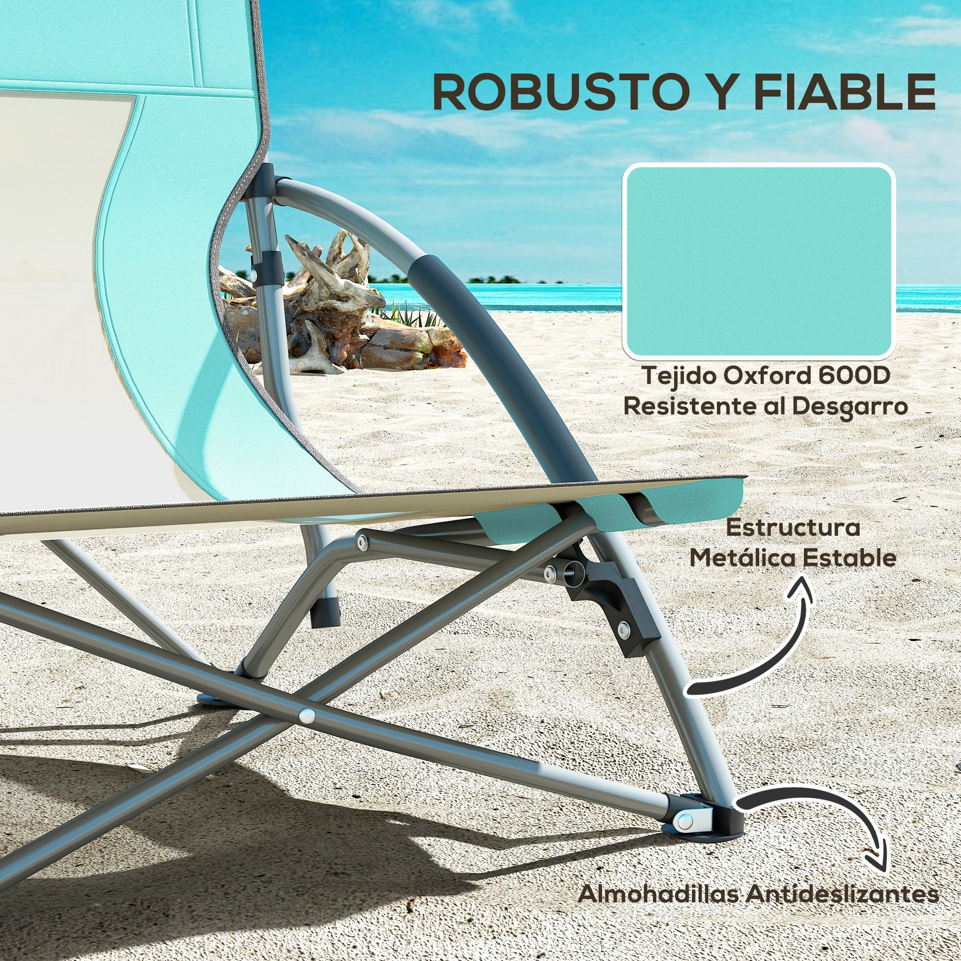 Pack of 2 Lightweight Folding Beach Chairs Portable Low Camping Chairs with Mesh Backrest Cup Holder Armrests and Carry Bag for Camping Garden Fishing Load 120 kg Blue