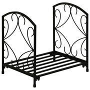 Indoor and Outdoor Metal Log Holder with Raised Base for 50kg of Logs, 39.5x31.5x39.5cm, Black