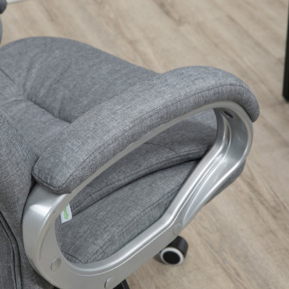 Office Chair Work Chair Desk Chair Swivel Chair 360° Ergonomic Rocking Function Height Adjustable Grey Linen 64 x 75 x 111-121 cm