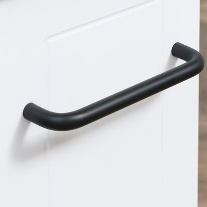 Space-Saving Kitchen Cart, Design Bathroom Cart, Multipurpose, Space-Saving, MDF Wood Shelf, Swivel Wheels and Handle, 42.5x20.3x66.7cm, White