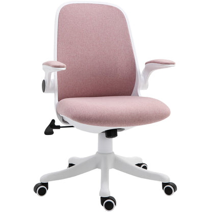 Office Swivel Chair Reclining Desk Chair Adjustable Height with Lift Armrests 120 kg Load for Office Bedroom 62.5x60x94-104 cm Pink