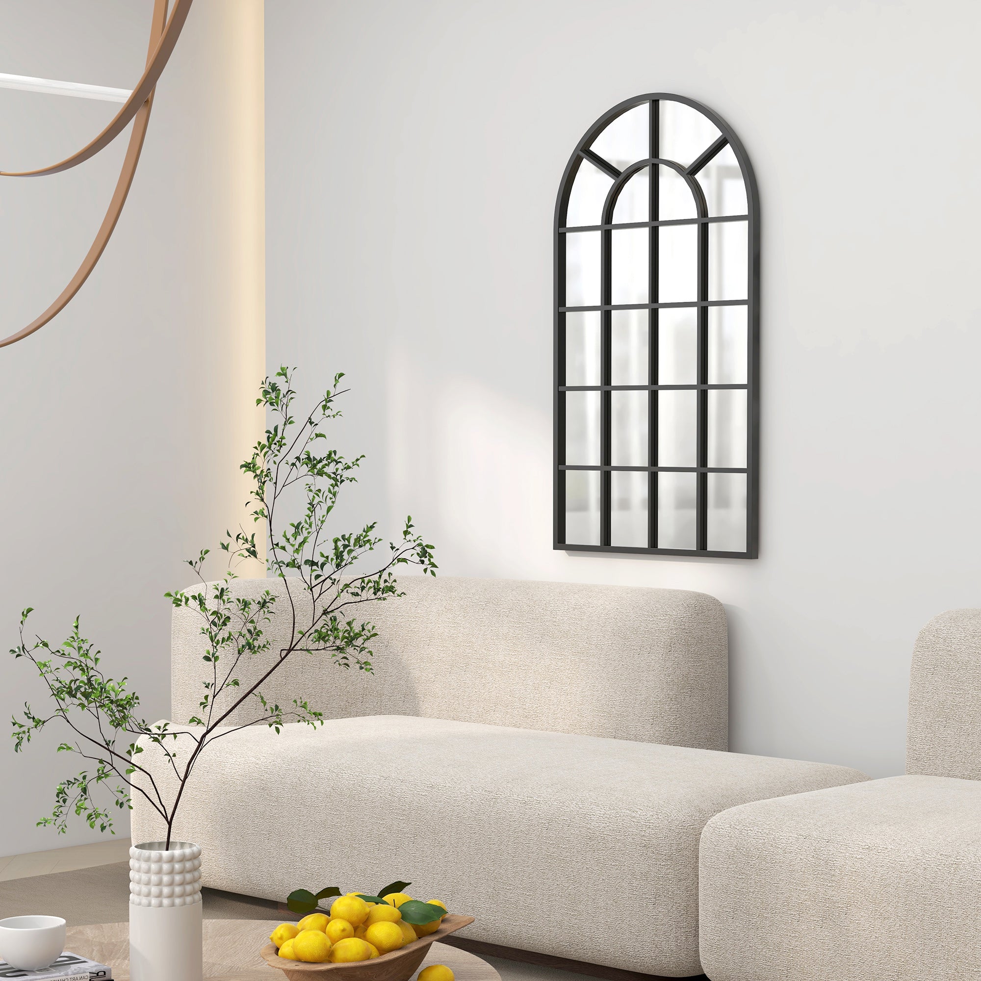 Wall Mirror Hallway Mirror 110 x 65cm Decorative Mirror with Metal Frame Hanging Mirror Living Room Mirror for Bedroom Black