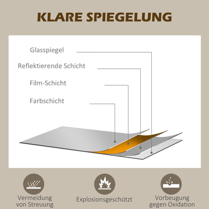 Wall Mirror Hallway Mirror 110 x 65cm Decorative Mirror with Metal Frame Hanging Mirror Living Room Mirror for Bedroom Black