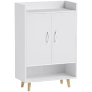 Shoe Cabinet Shoe Rack Slim with 4 Compartments Shoe Storage for 12 Pairs of Shoes, Entryway 60 x 30 x 92 cm, White
