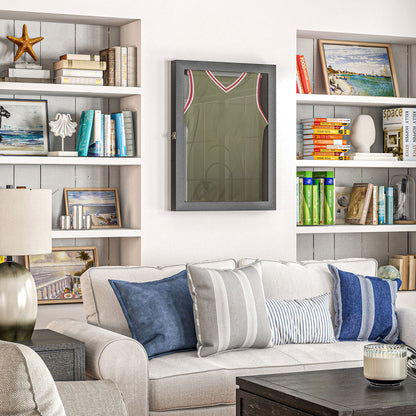 Frame Box T-Frame Jersey Display Case Acrylic Door Internal Felt Lining 71 x 6.5 x 89 cm Black