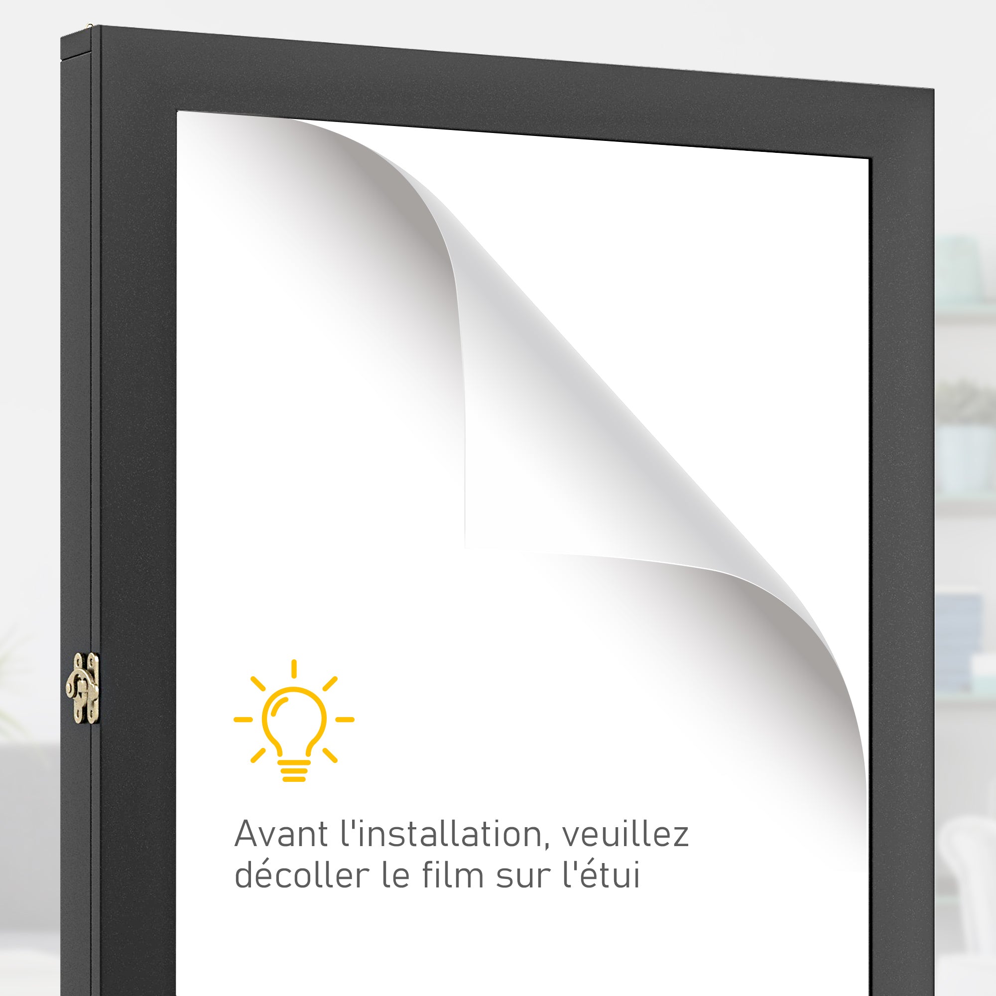Frame Box T-Frame Jersey Display Case Acrylic Door Internal Felt Lining 71 x 6.5 x 89 cm Black