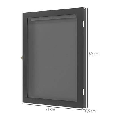 Frame Box T-Frame Jersey Display Case Acrylic Door Internal Felt Lining 71 x 6.5 x 89 cm Black