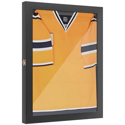 Frame Box T-Frame Jersey Display Case Acrylic Door Internal Felt Lining 71 x 6.5 x 89 cm Black