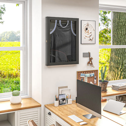 Frame Box T-Frame Jersey Display Case Acrylic Door Internal Felt Lining 71 x 6.5 x 89 cm Black