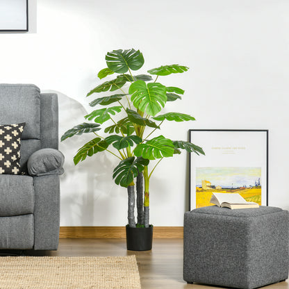 Artificial Plant 120 cm Monstera Artificial Decorative Tree with 20 Leaves for Home Living Room Bedroom Green