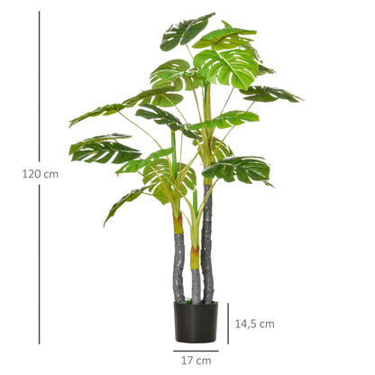 Artificial Plant 120 cm Monstera Artificial Decorative Tree with 20 Leaves for Home Living Room Bedroom Green