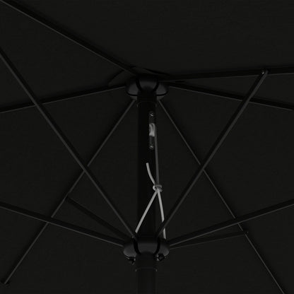 Garden Parasol Straight Rectangular Tilted Parasol 2 x 3m with Crank High Density Waterproof Polyester Canvas 180g/m² Black