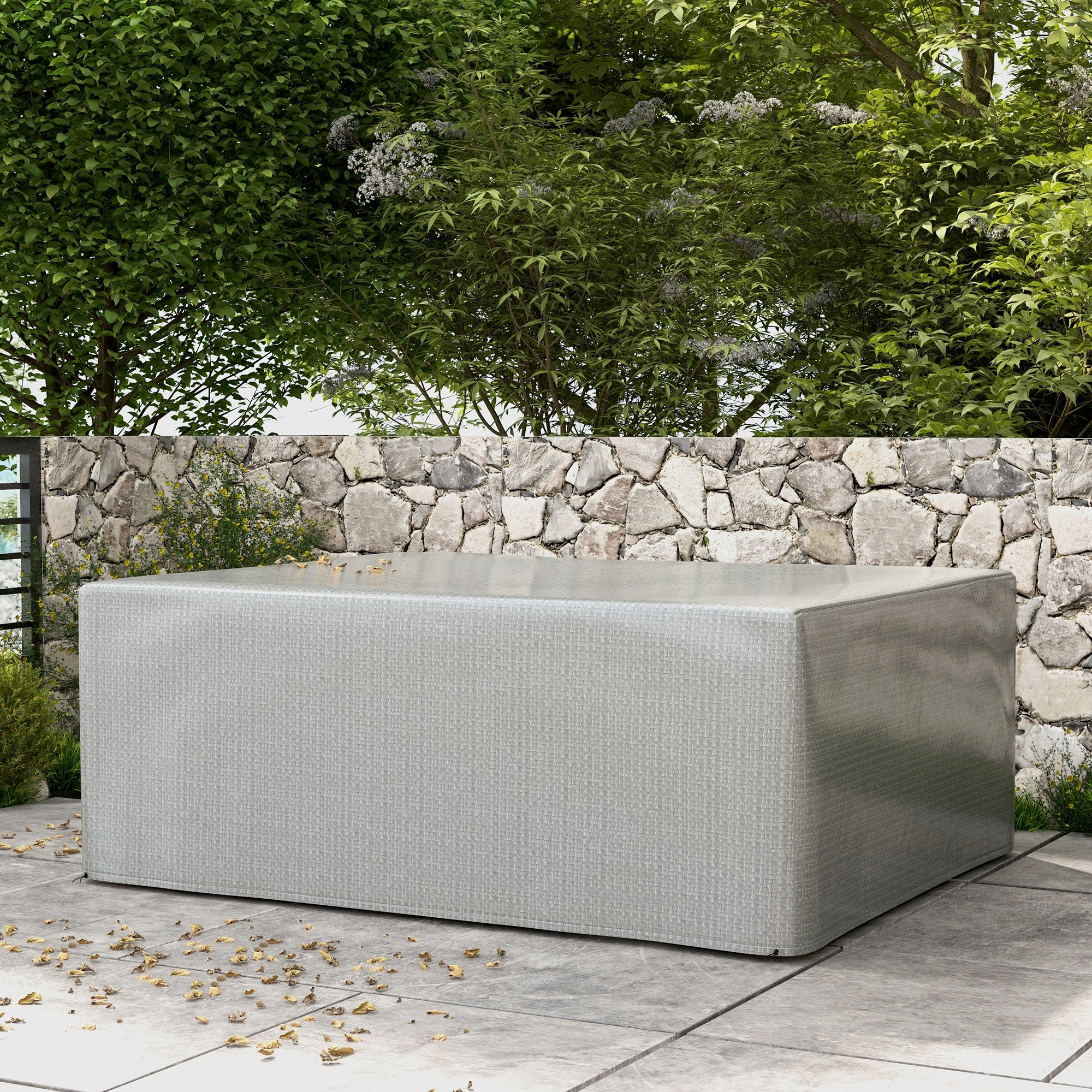 Outdoor Garden Lounge Cover, Outdoor Protective Cover, Anti-UV, High-Strength Polyethylene, Garden Table Cover, 235 x 190 x 90 cm, Gray