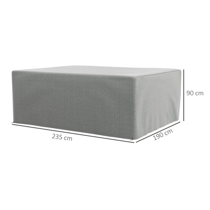 Outdoor Garden Lounge Cover, Outdoor Protective Cover, Anti-UV, High-Strength Polyethylene, Garden Table Cover, 235 x 190 x 90 cm, Gray
