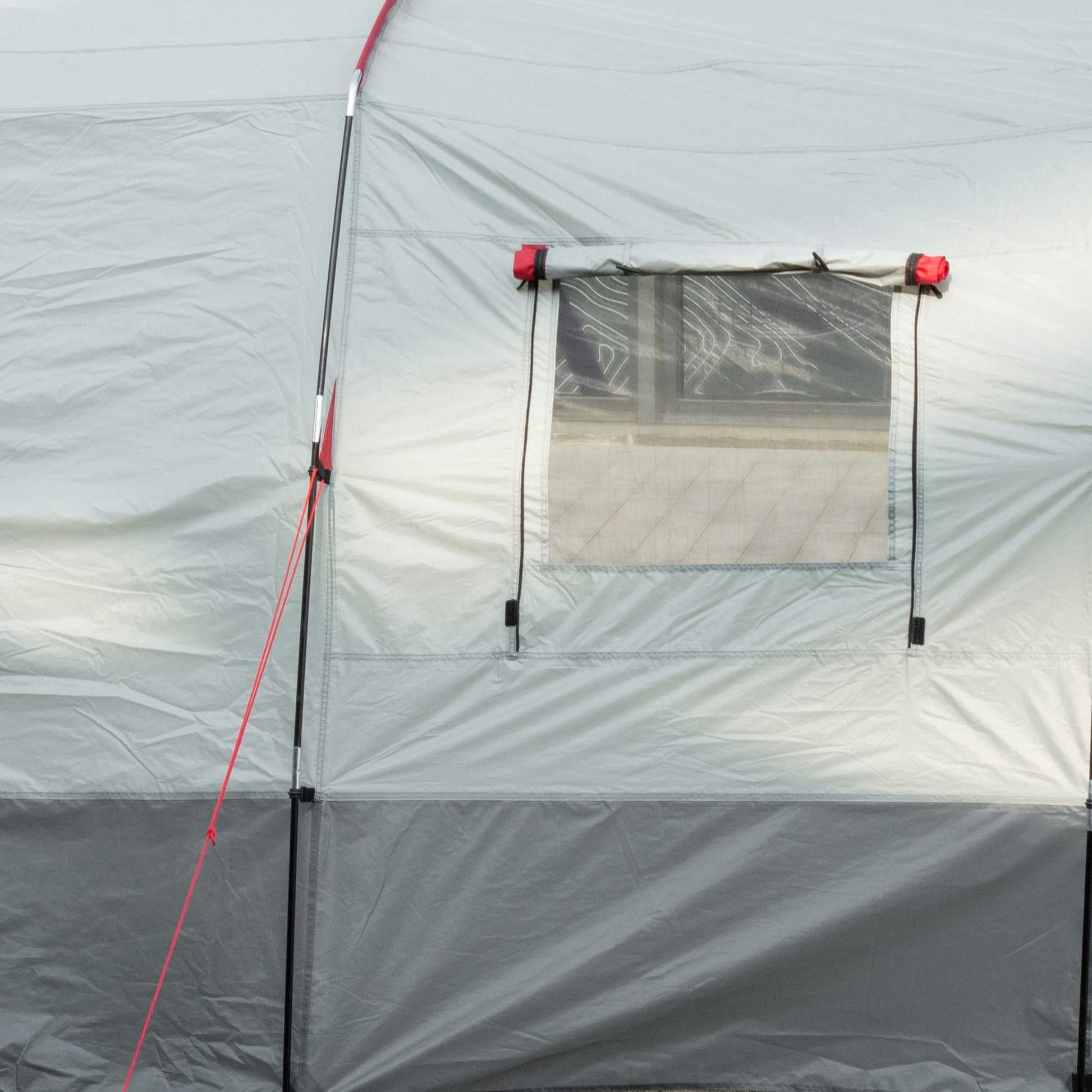 Tunnel Tent for 8 People, Camping Tent with Sleeping Cabin, Living Room, Family Tent with Carrying Bag, Groundsheet, Group Tent with 3 Doors, 2000 mm Water Column, Grey