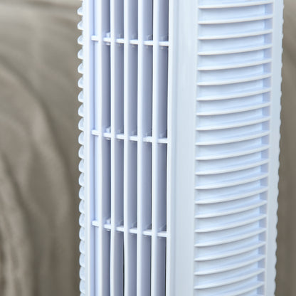 Tower Fan Vertical Fan 50W with Remote Control 3 Speeds LED Display Timer 7.5h and 70° Oscillation Ø20x78.5 cm White