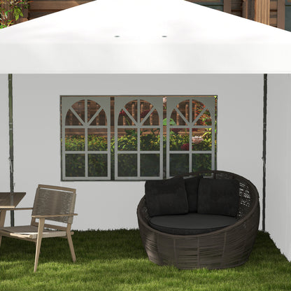 Foldable Canopy 6x3 m Garden Gazebo with Adjustable Height UV30+ Protection Waterproof Sandbags and Carrying Bag Outdoor Gazebo for Garden Parties White