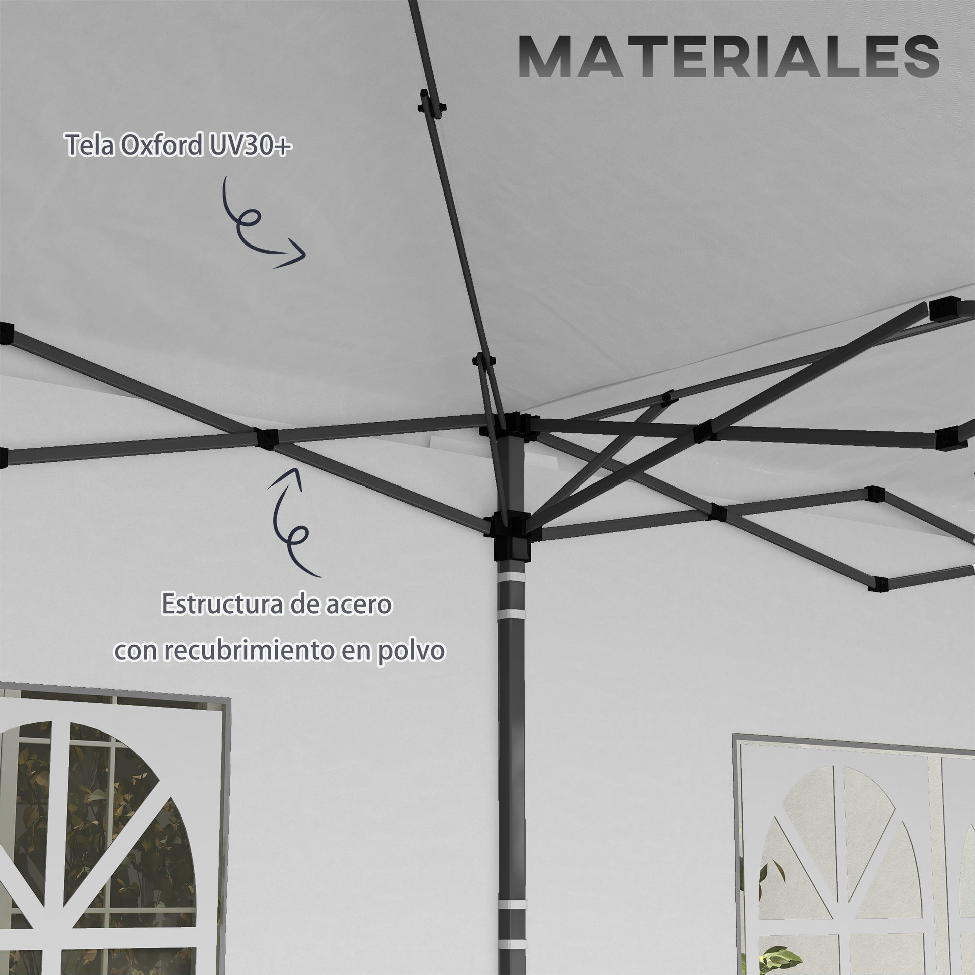 Foldable Canopy 6x3 m Garden Gazebo with Adjustable Height UV30+ Protection Waterproof Sandbags and Carrying Bag Outdoor Gazebo for Garden Parties White
