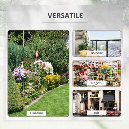 Outdoor Planter with Railing Hooks, Metal Balcony and Terrace Flower Pot Holder, Load Capacity Up to 20kg, 100x31x12cm, Black