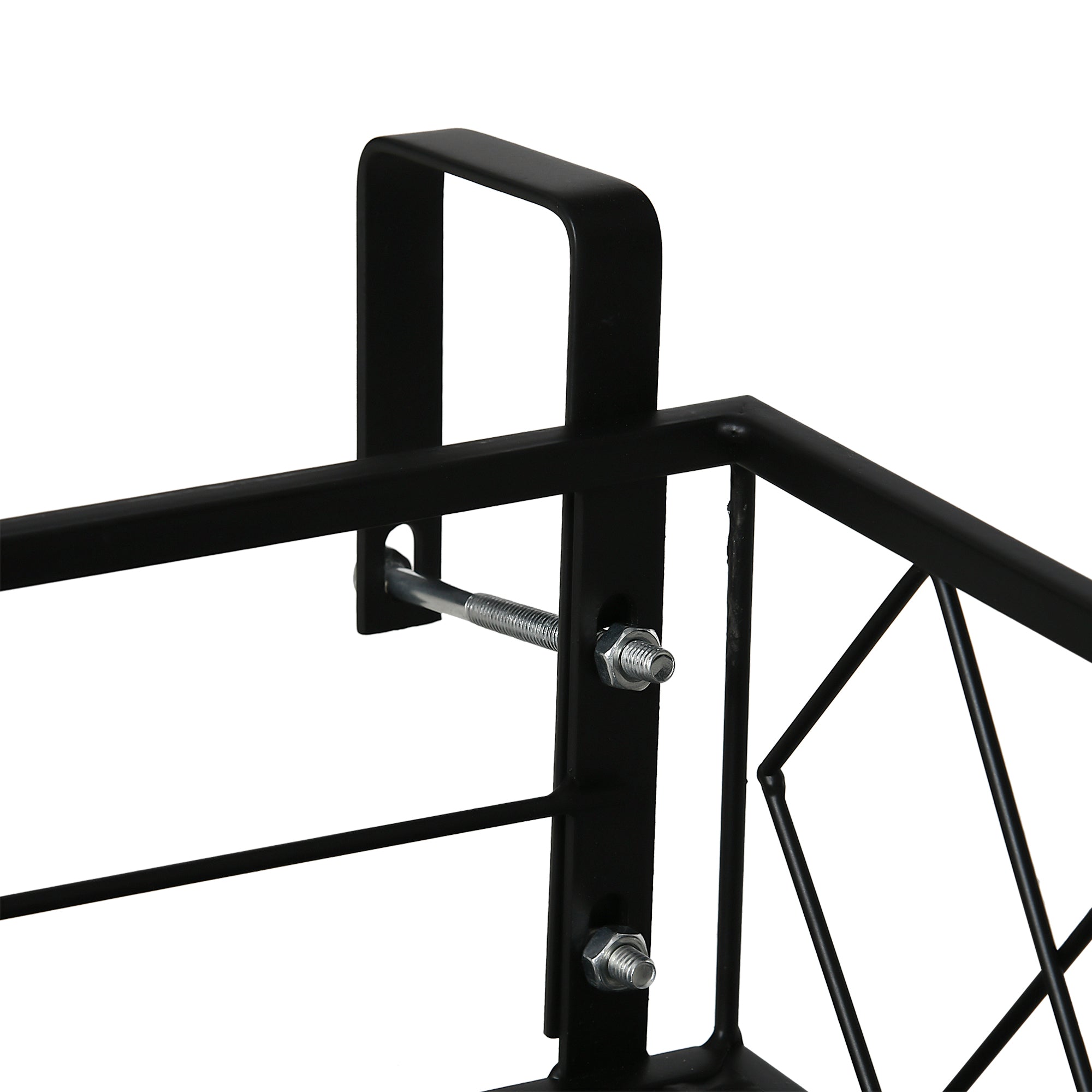 Outdoor Planter with Railing Hooks, Metal Balcony and Terrace Flower Pot Holder, Load Capacity Up to 20kg, 100x31x12cm, Black