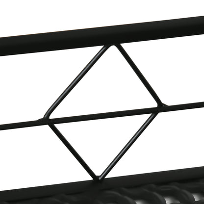 Outdoor Planter with Railing Hooks, Metal Balcony and Terrace Flower Pot Holder, Load Capacity Up to 20kg, 100x31x12cm, Black