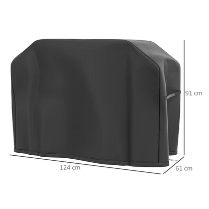 Grill Cover BBQ Cover Weatherproof Gas Grill Cover with Velcro Closures, Oxford, Black, 124 x 61 x 91cm