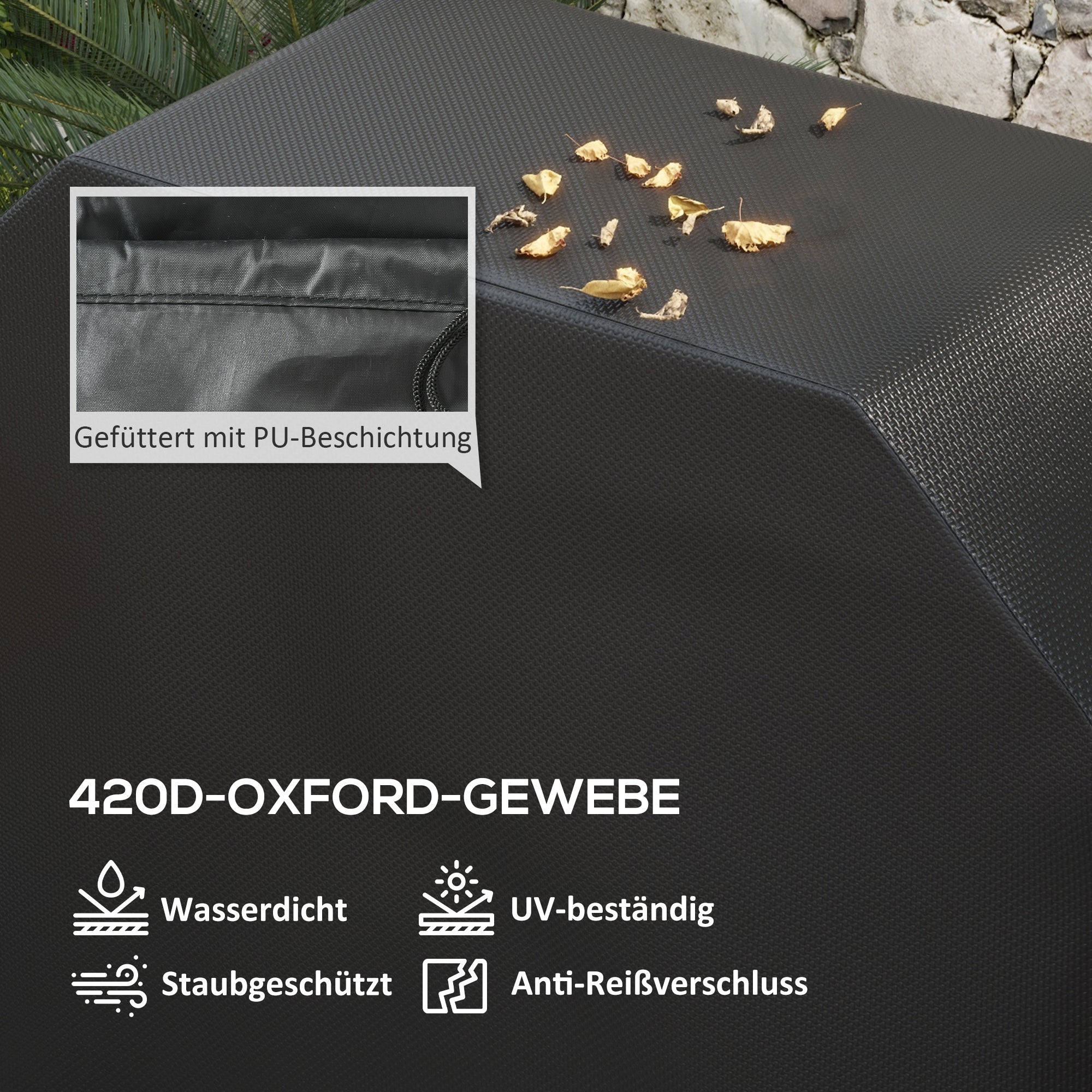 Grill Cover BBQ Cover Weatherproof Gas Grill Cover with Velcro Closures, Oxford, Black, 124 x 61 x 91cm