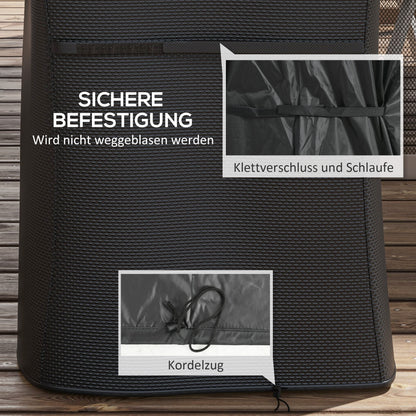 Grill Cover BBQ Cover Weatherproof Gas Grill Cover with Velcro Closures, Oxford, Black, 124 x 61 x 91cm